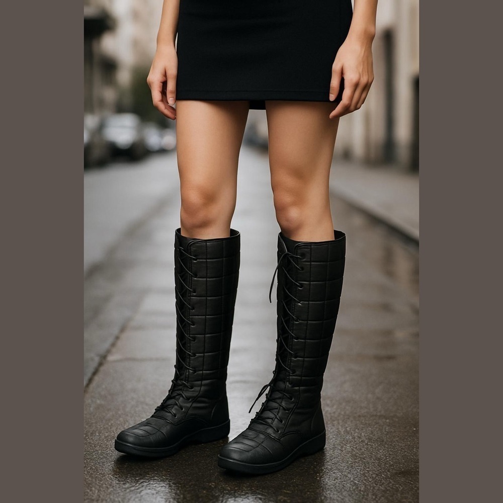 The North Face Black Lace-Up Knee Boots US 6